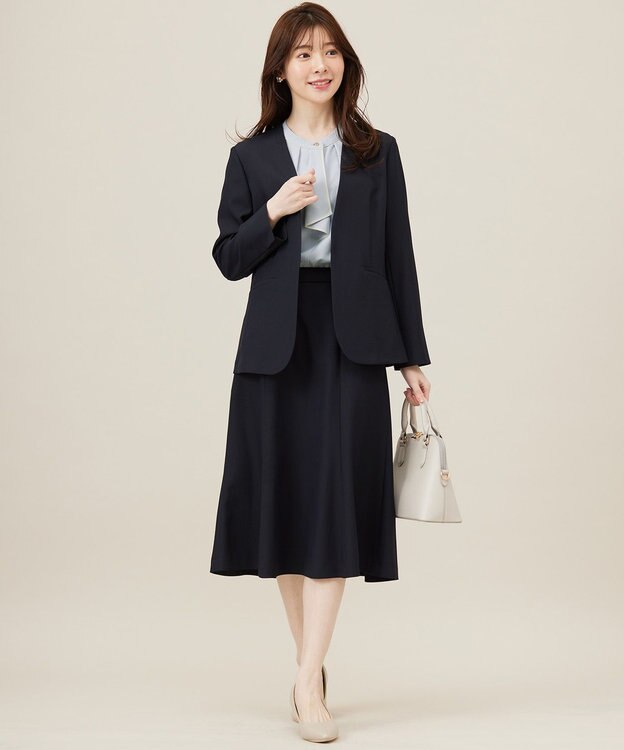 ANY SIS 【UVカット・接触冷感・吸水速乾】スマートビューティストレッチ ノーカラージャケット ネイビー