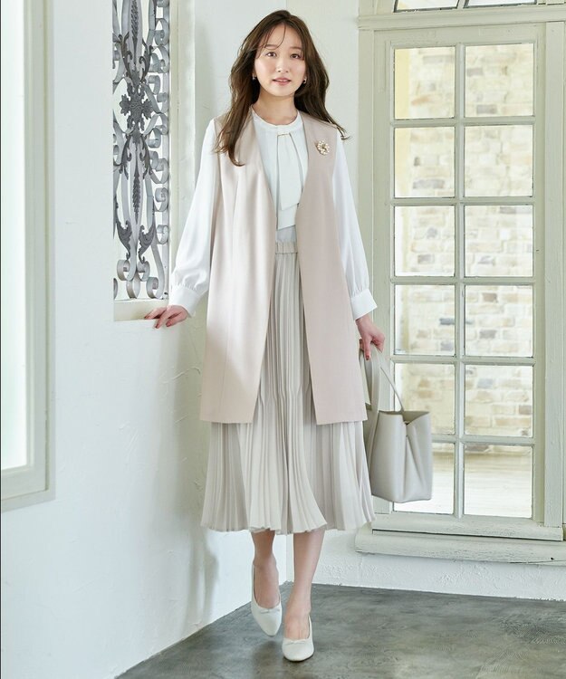 ANY L 【洗濯機可/2WAY】ボウタイブラウス オフ