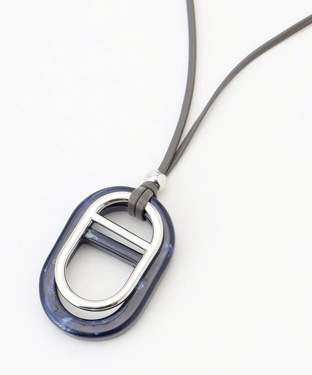 J.PRESS LADIES マーブルノーズ ネックレス ネイビー系