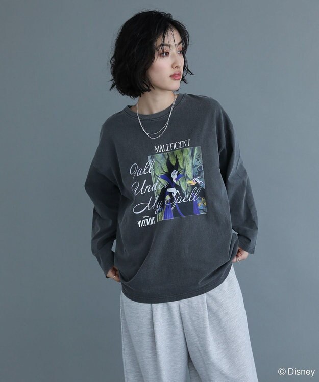 Green Parks VILLAINS/ピグメントプリント長袖Tシャツ Purple