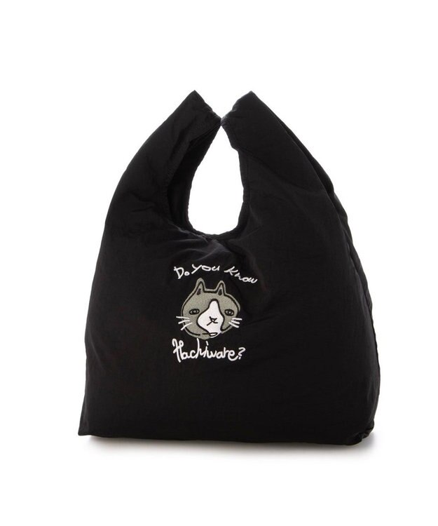 UNBILLION カシュカシュ cachecache / アニマルドローイング刺繍ナイロントート ブラック