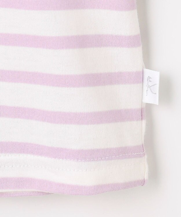 組曲 KIDS 【110-140㎝】 リボンボーダー Tシャツ ラベンダー