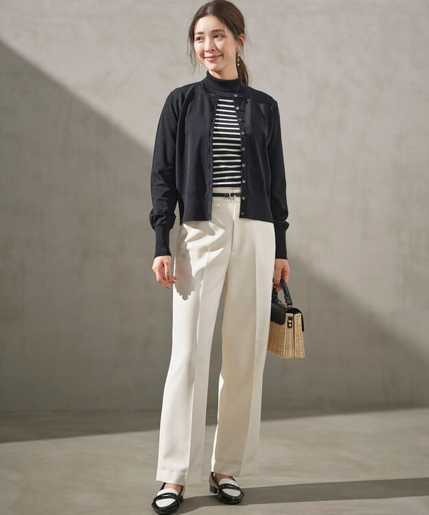 組曲 L 【6色展開・UVケア】モダンタートルニット ボーダー系1