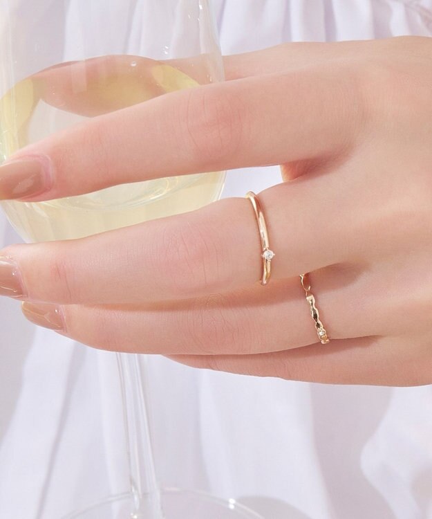 Phoebe 【金属アレルギー対応】2setグレイングリッターリング シャンパンゴールド シャンパンゴールド