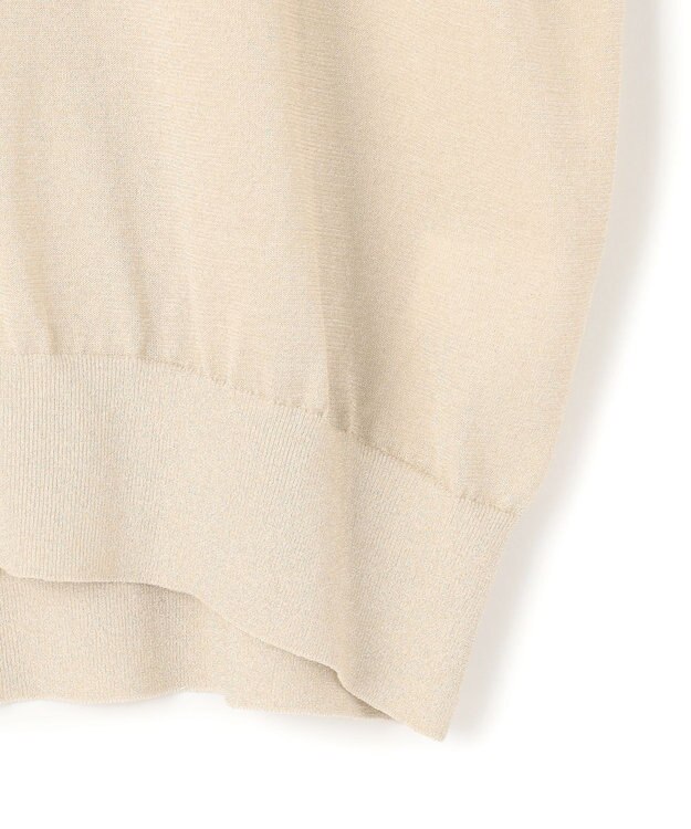 23区 L 【洗える】クリスピーシアールレックス ギャザースリーブ ラメ ニット ゴールド系