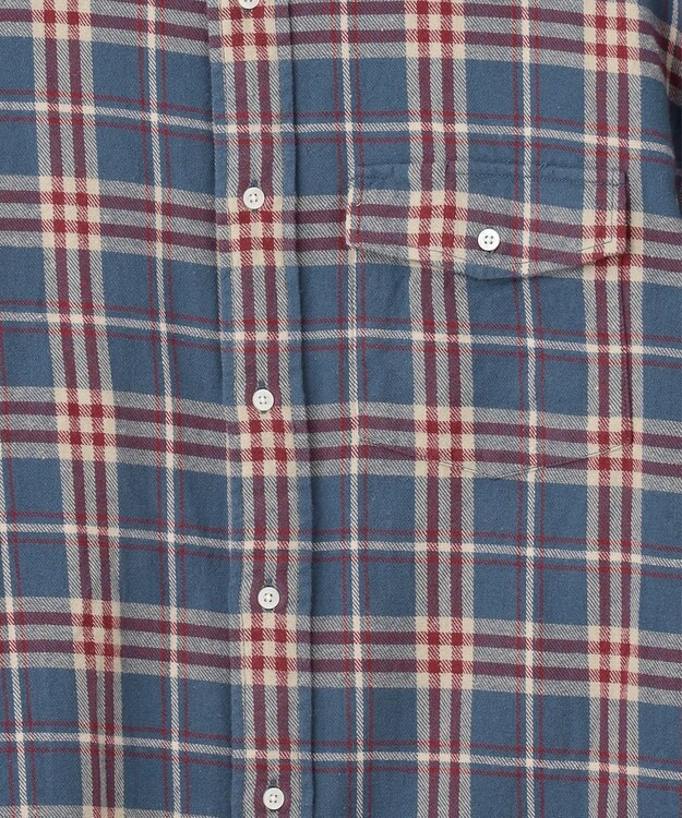 J.PRESS YORK STREET 【UNISEX】フランネル レギュラーカラーシャツ ブルー系3