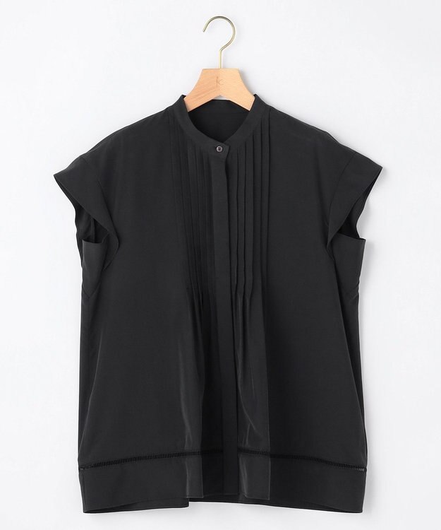 組曲 【先行予約】スムースクロス ピンタックブラウス ブラック系