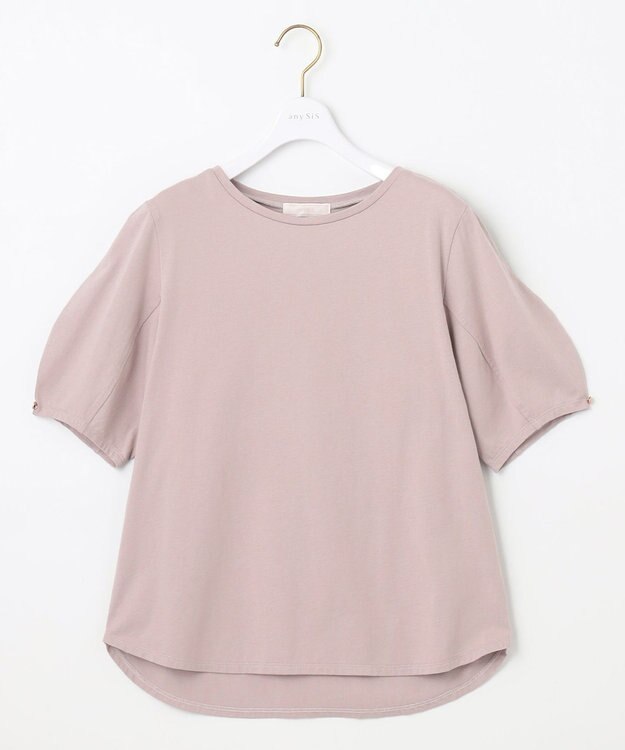 ANY SIS 【汗ジミ防止・UVケア】アーモンドスリーブ カットソー ローズグレー