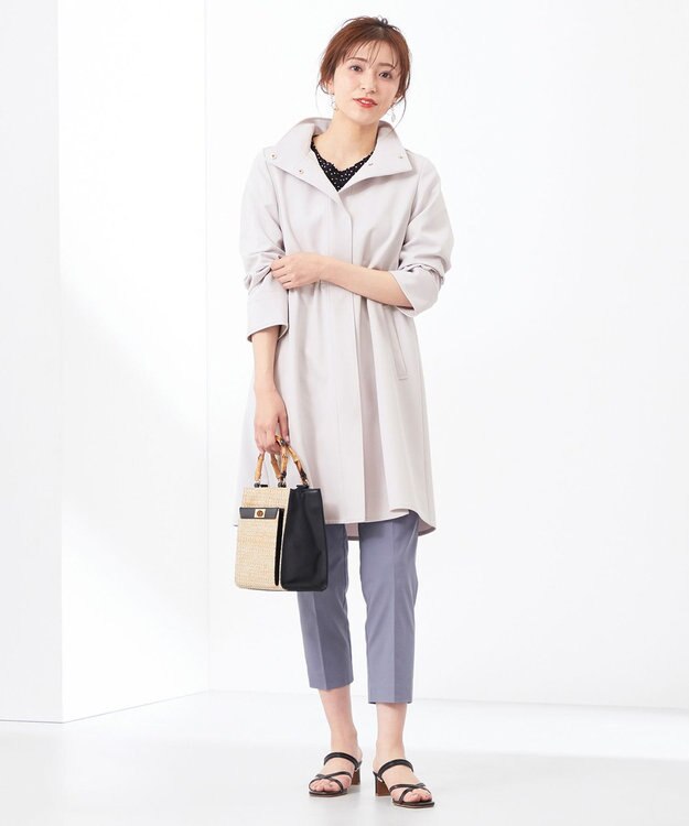 ANY SIS 【2WAY】フーデットロング アウター ライトグレー