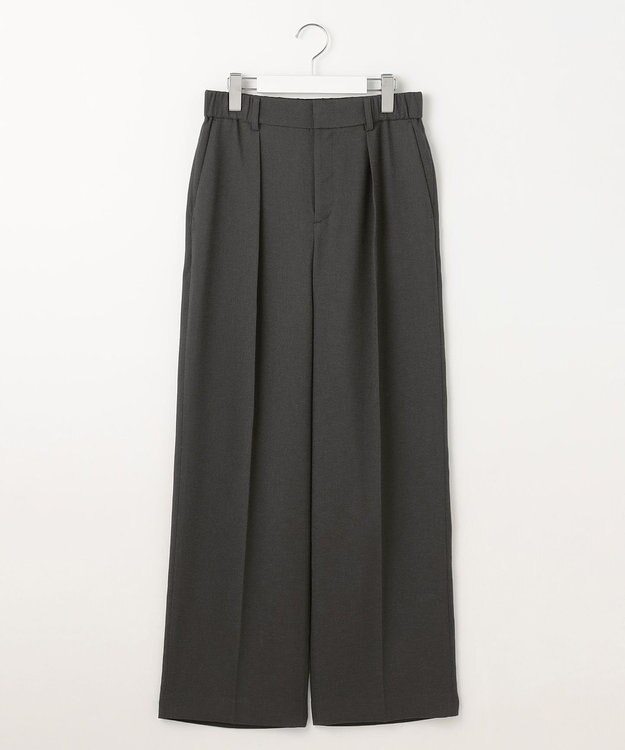 自由区 【カタログ掲載・ご好評につき新色追加・セットアップ対応】リネンライクシンセティックワイドストレート パンツ スレート