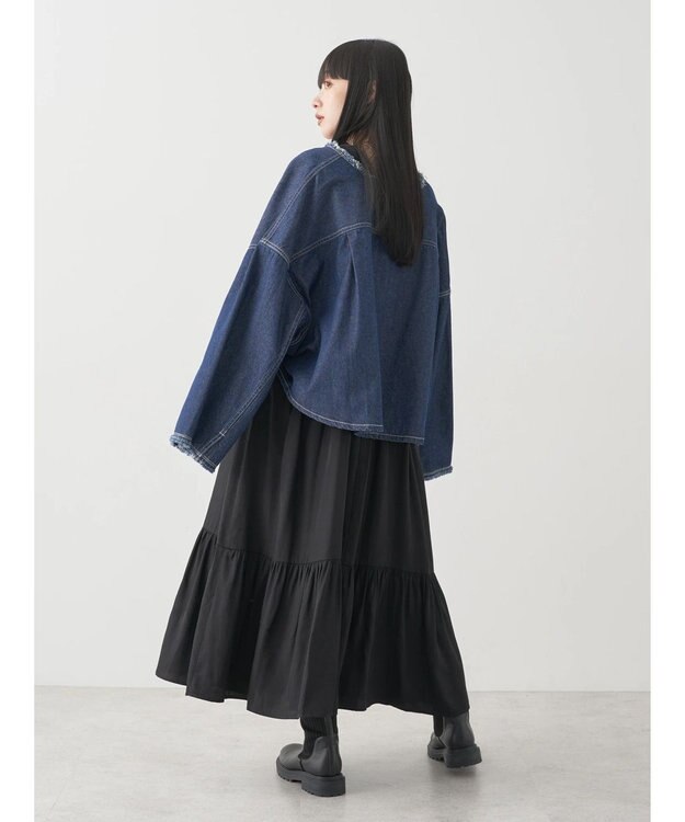 earth music&ecology スクエアデニムシャツ Indigo