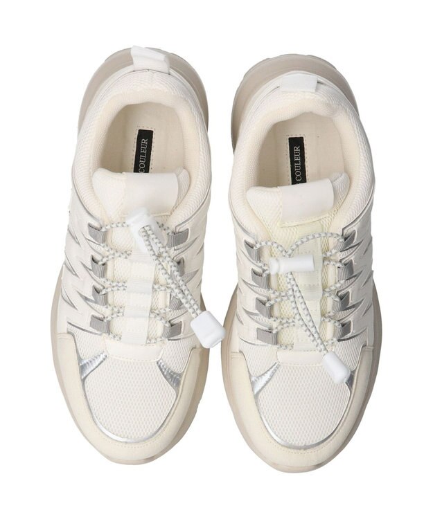 Bridget Birkin 【PARADIS COULEUR】異素材コンビワントーンスニーカー ホワイトコンビ