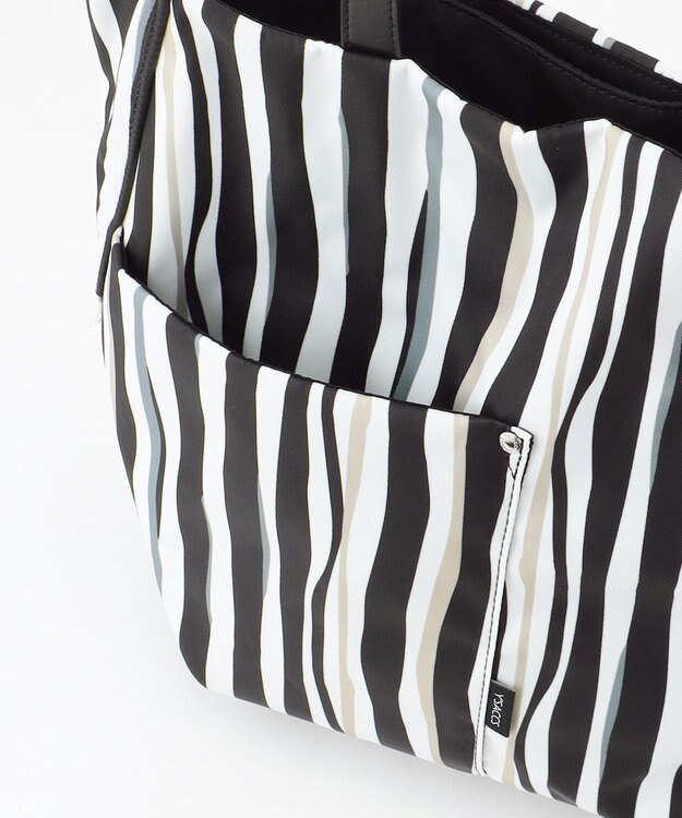 Y'SACCS 【ムック本掲載】ドローイングストライプ　トートバッグ ブラック