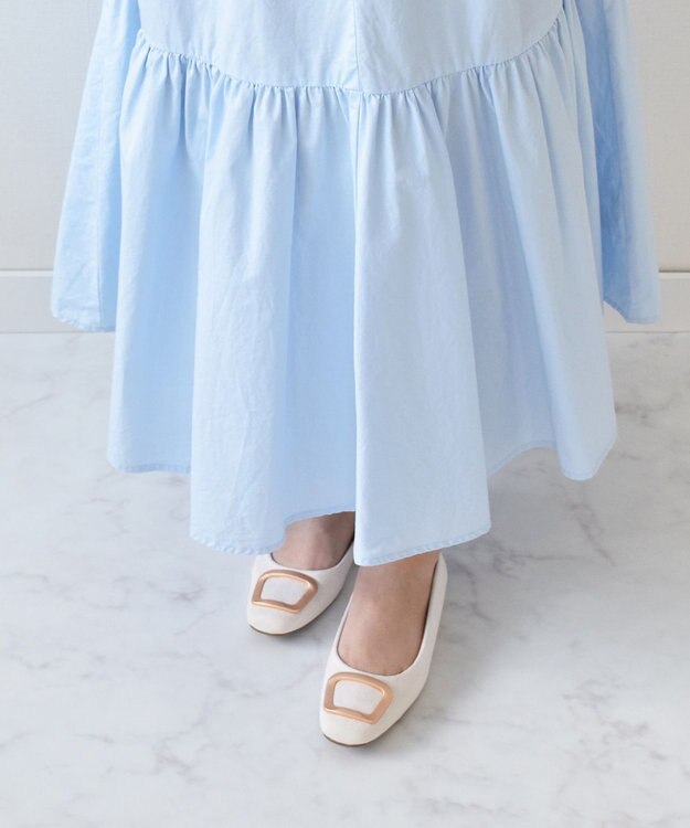 Bridget Birkin 【Bridget Birkin】スクエアバックルフラットシューズ ライトベージュスウェード