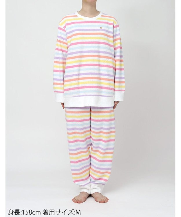 tsumori chisato SLEEP ツモリチサト パジャマ パイル(本体) あったか 長袖 長ズボン レディース UDW405 /ワコール ホワイト