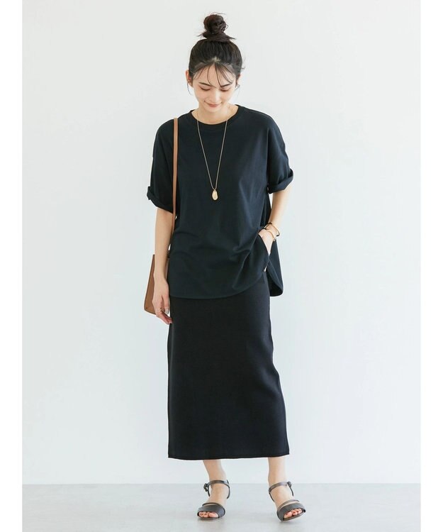 AMERICAN HOLIC 抗菌防臭ラウンドテールカットプルオーバー Black