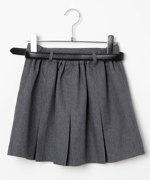 WEGO 【SCHOOLITEM】ベルト付ボックスプリーツスカパン 杢グレー
