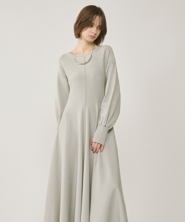 GRACE CONTINENTAL バックオープンニットワンピース グリーン