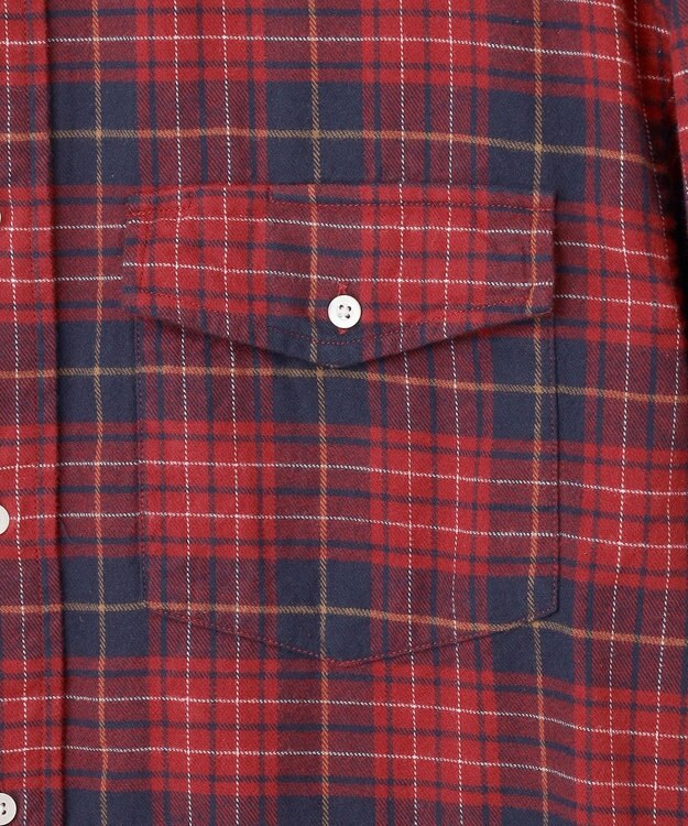 J.PRESS YORK STREET 【UNISEX】フランネル レギュラーカラーシャツ レッド系3