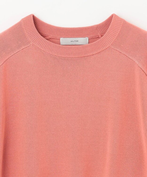 ANY 【洗濯機可】スプリングラグランニット コーラルピンク