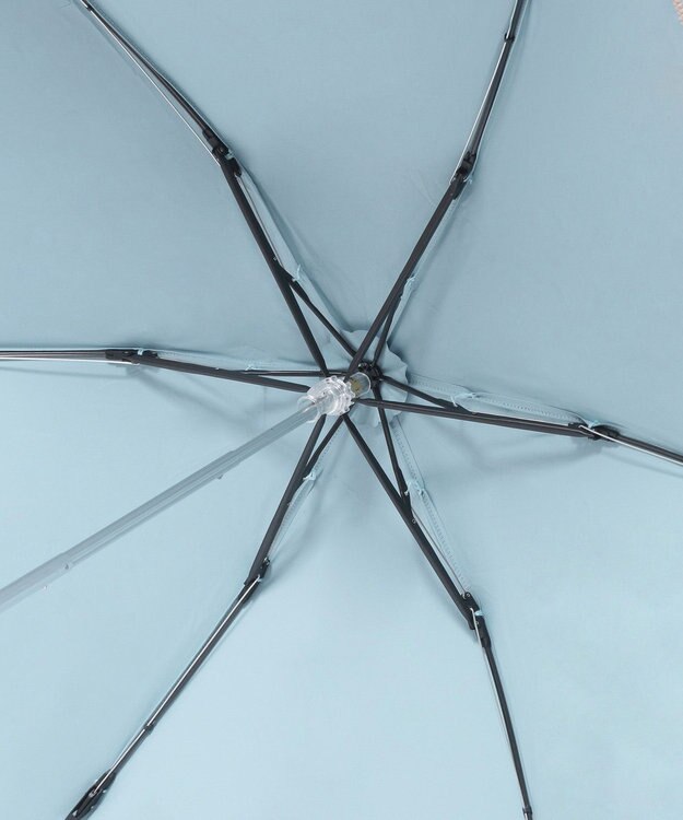 MOONBAT FURLA(フルラ) 晴雨兼用日傘 折りたたみ傘 ジッパー刺繍 1級遮光 遮熱 UV サックスブルー