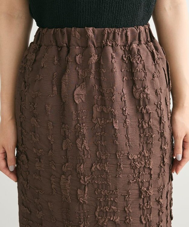 Green Parks ・ＳＵＧＡＲ　ＳＰＯＯＮジャカードチェックナロースカート Brown