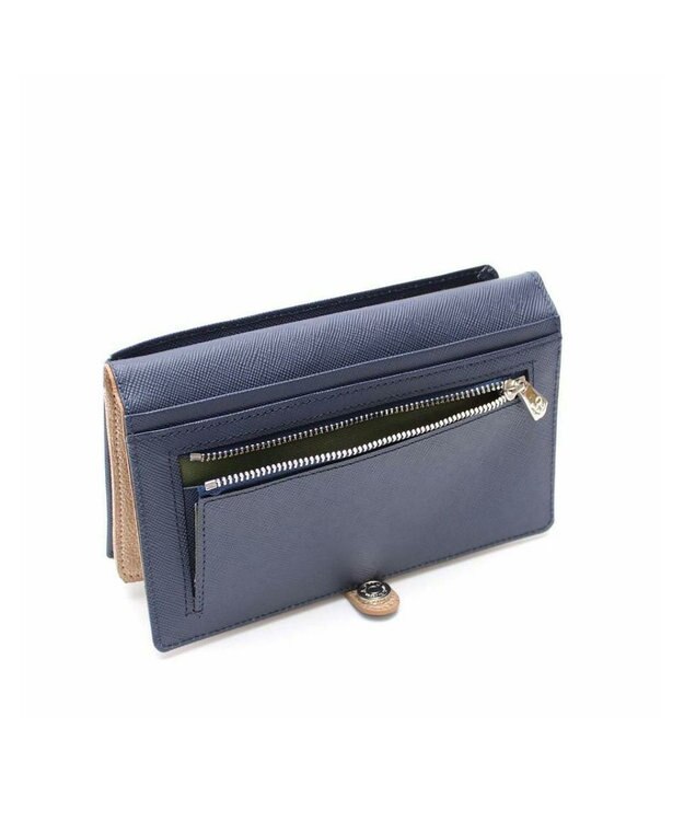 A.D.M.J. 【牛革】メタリックレザー/ガマグチ付ロングウォレット ゴールド