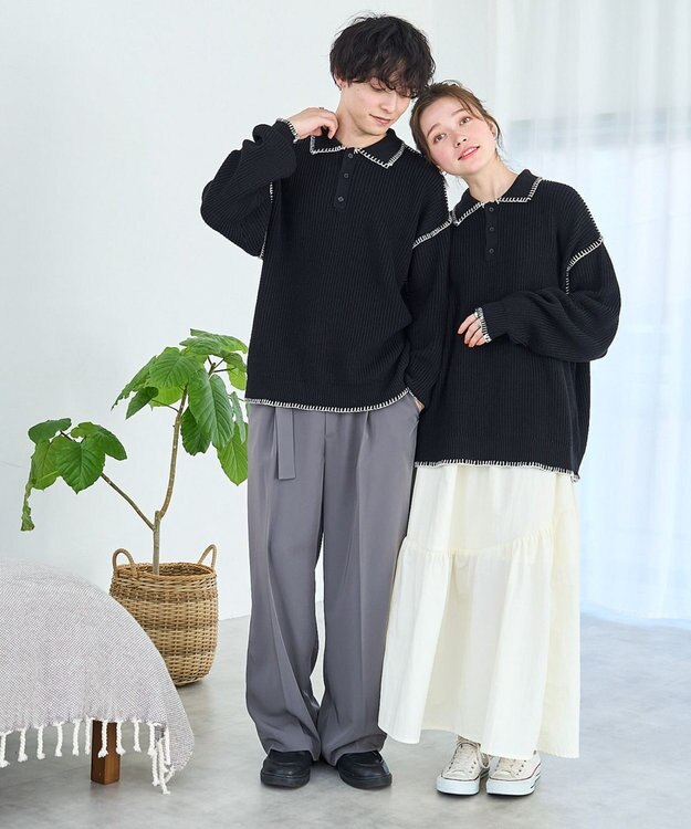 WEGO ハンドステッチポロプルオーバー ブラック