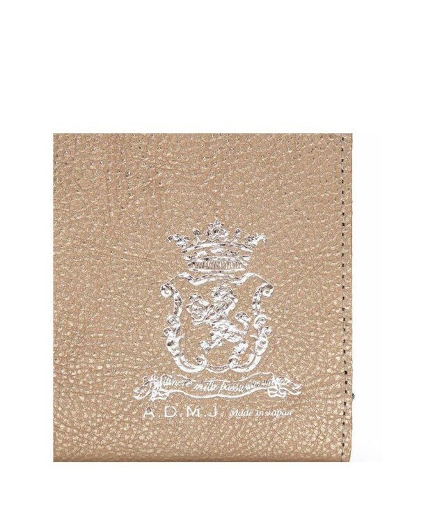 A.D.M.J. 【牛革】メタリックレザー/ガマグチ付ロングウォレット ゴールド