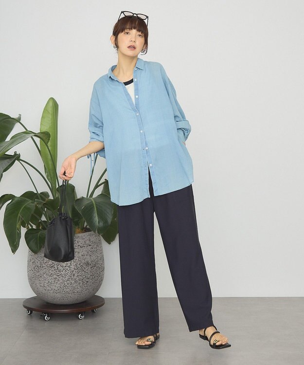 AMERICAN HOLIC ガーメントウォッシュアソートギャザーシャツ Light Indigo