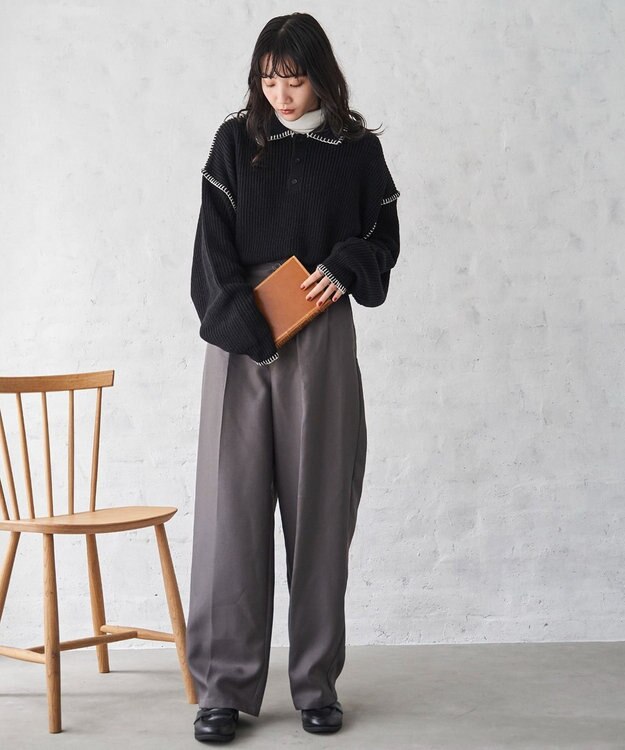 WEGO ハンドステッチポロプルオーバー ブラック