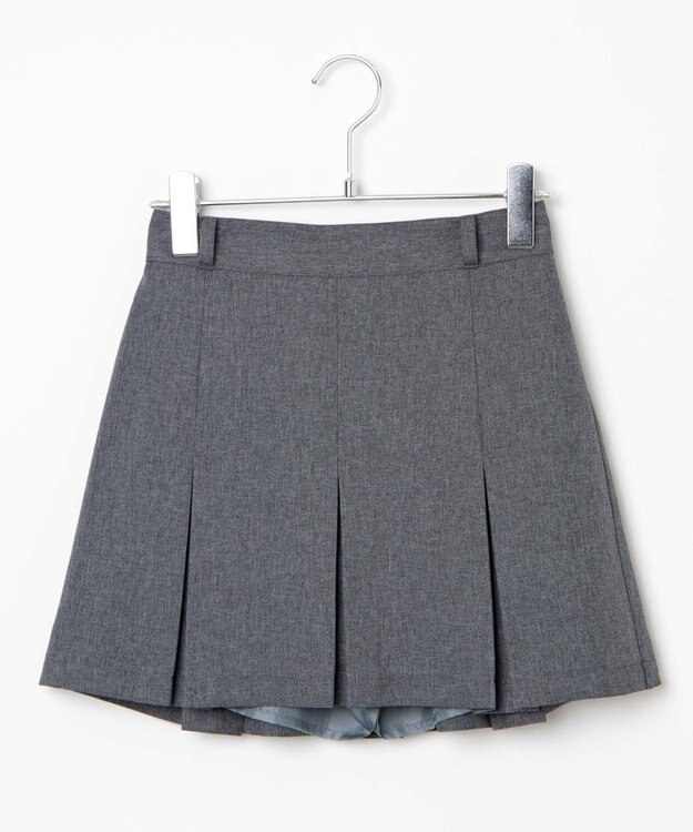 WEGO 【SCHOOLITEM】ベルト付ボックスプリーツスカパン 杢グレー