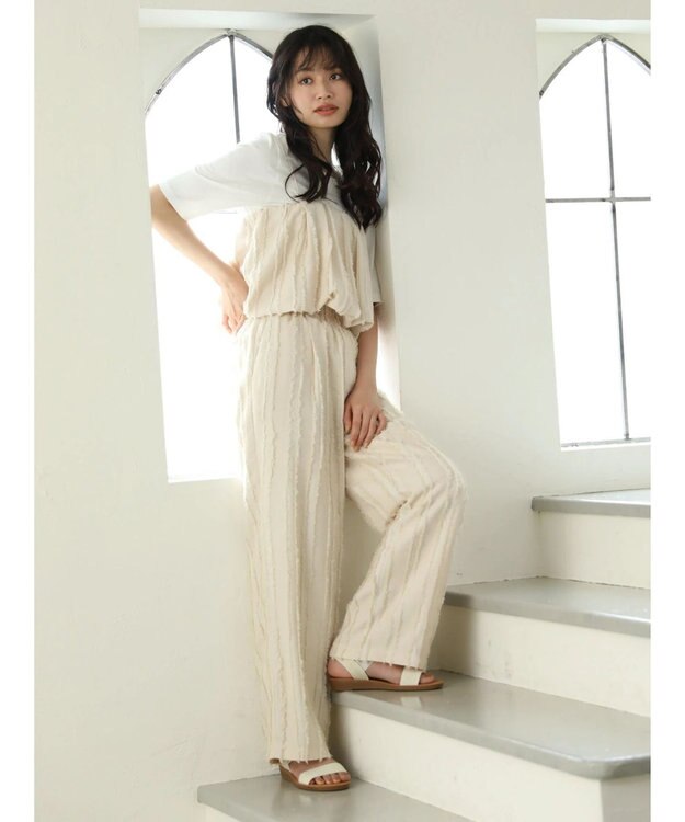 Green Parks ・ＡＮＤ　ＳＥＡＲＣＨフリンジストライプバルーンキャミ Ivory