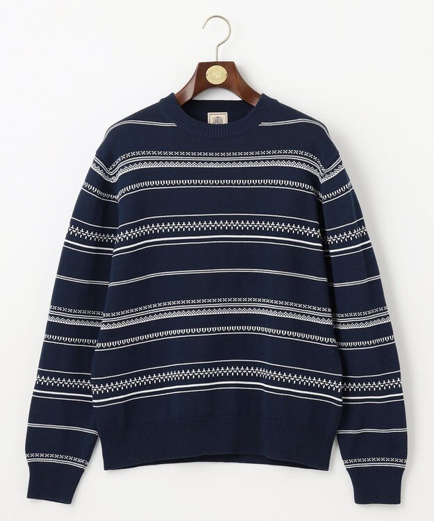 J.PRESS MEN ドライコットン フェアアイルニット ネイビー系1