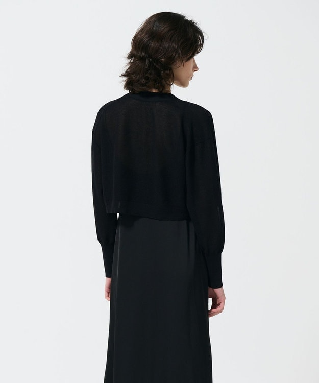 GRACE CONTINENTAL シアーカノコニットカーディガン ブラック