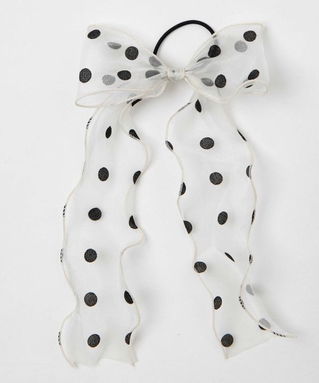 WEGO Lドットスケリボンゴム ライトベージュ