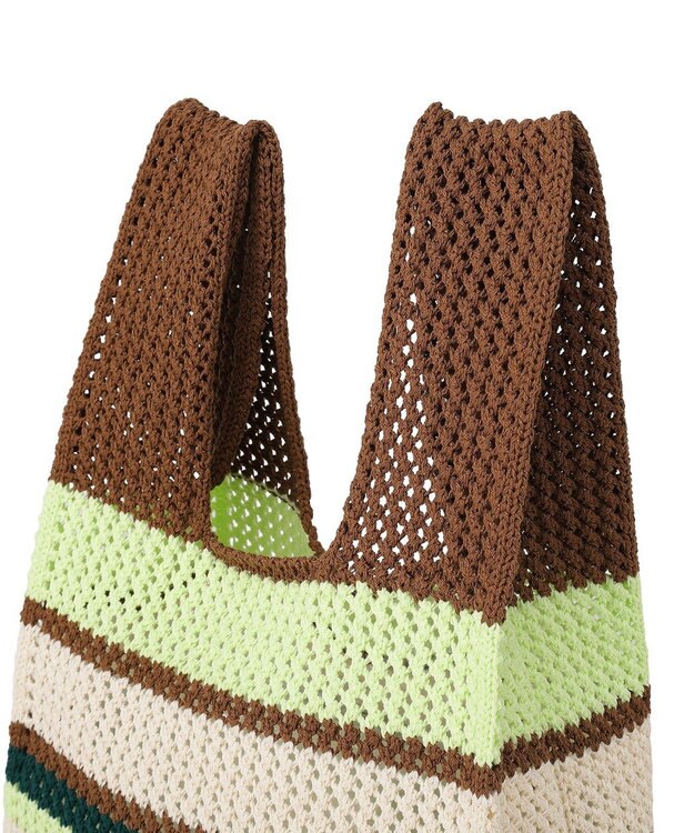 AMERICAN HOLIC マルチボーダーニットバッグ Brown