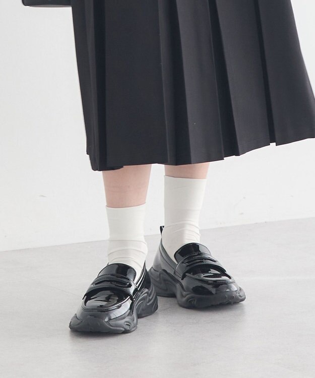 earth music&ecology 【軽量/厚底】スニーカーローファー Black