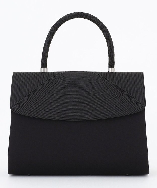 自由区 FORMAL 【日本製】編み手コード刺繍 ハンドバッグ ブラック系