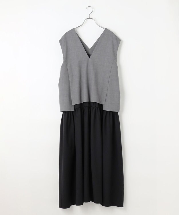 #Newans セットアップライクワンピース ライトグレー×ブラック