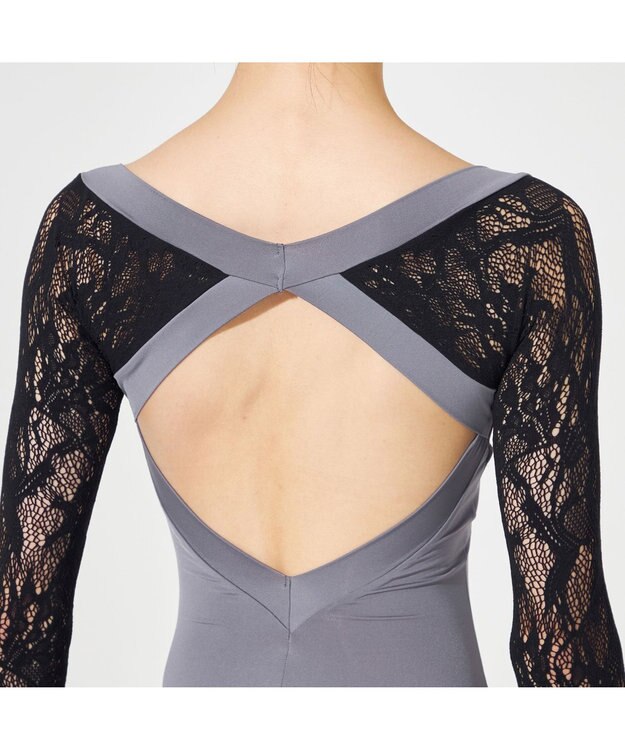 Chacott ロングスリーブレオタード ダークグレー