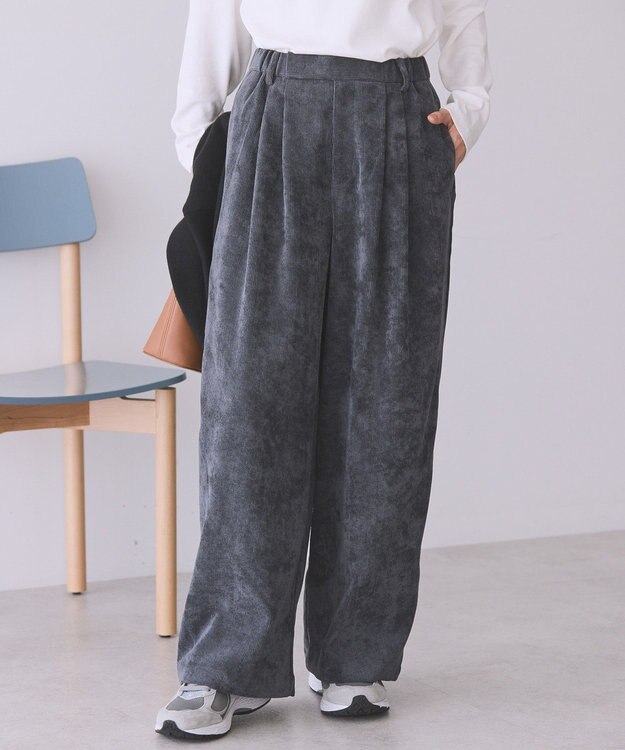 AMERICAN HOLIC コーデュロイワイドパンツ Charcoal Gray