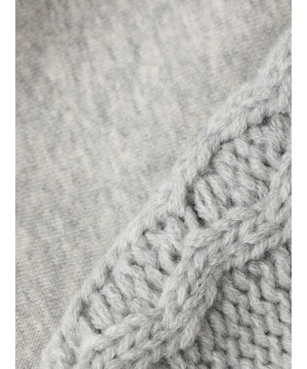 CRAFT STANDARD BOUTIQUE ケーブルニット切り替え裏起毛スウェット Gray Mixture