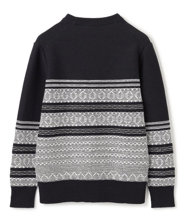 JOSEPH HOMME レボソジャガード 　クルーネックニット ブラック系3