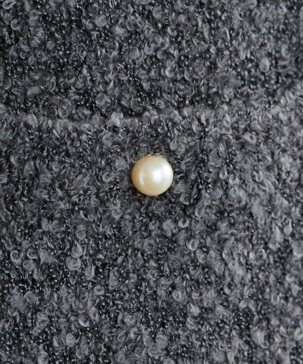 Tiaclasse 【洗える】ツイード見えフリンジニットベスト チャコールグレー