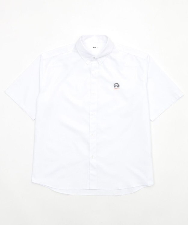 WEGO 【ユニセックス着用ITEM/MLサイズ展開】オックスフォードワンポイントシャツ（SS） ホワイト