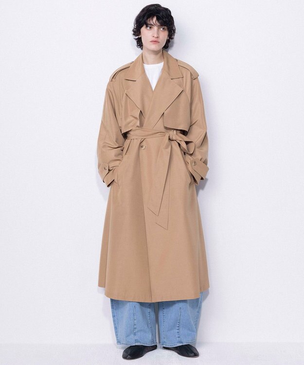 NAVE 【ReNAVE・セットアップ可/撥水加工/防シワ】ポリエステルタッサー コート キャメル系