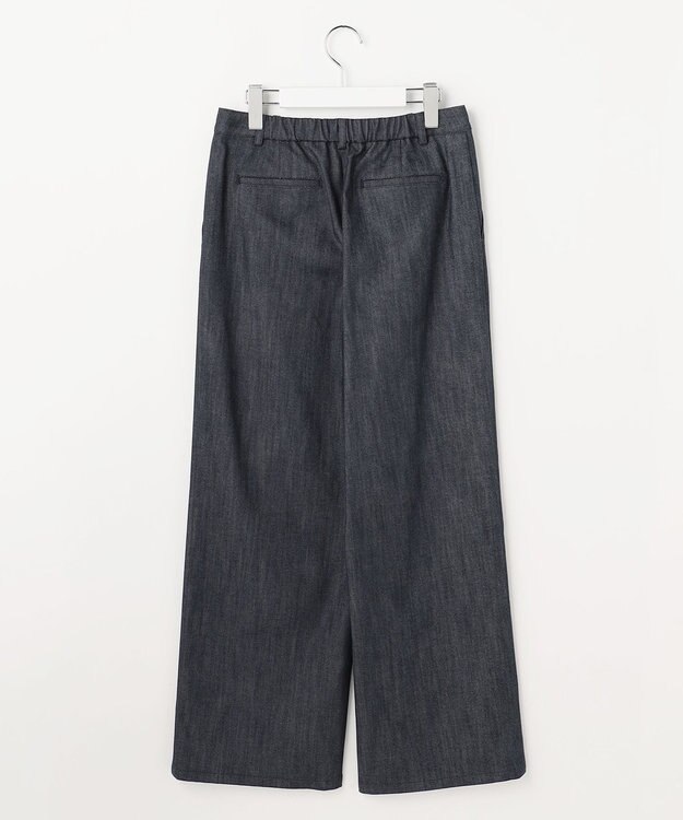 J.PRESS LADIES セルロースシャンブレー セミワイド パンツ ネイビー系