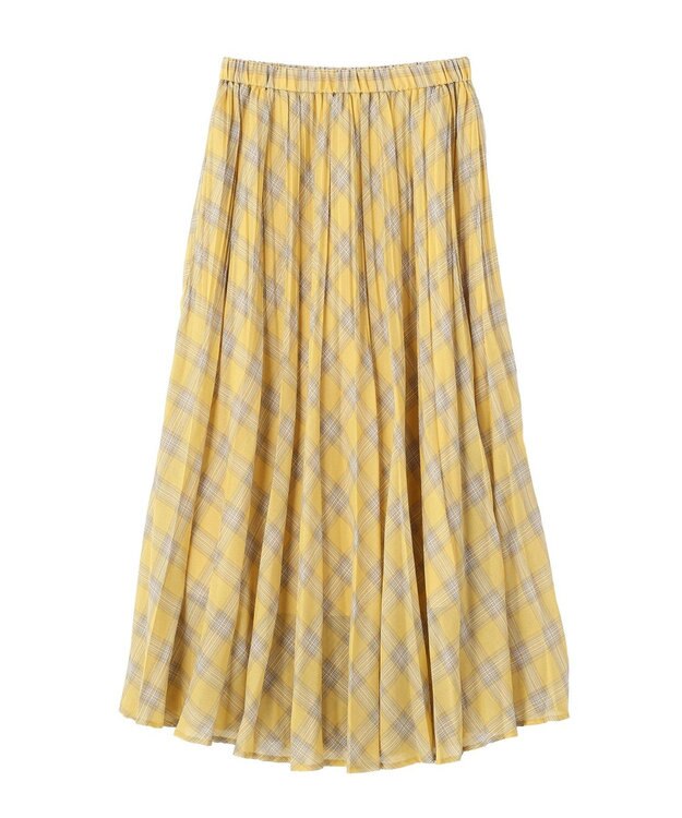 AMERICAN HOLIC 【選べる丈】チェックシアープリーツスカート Yellow