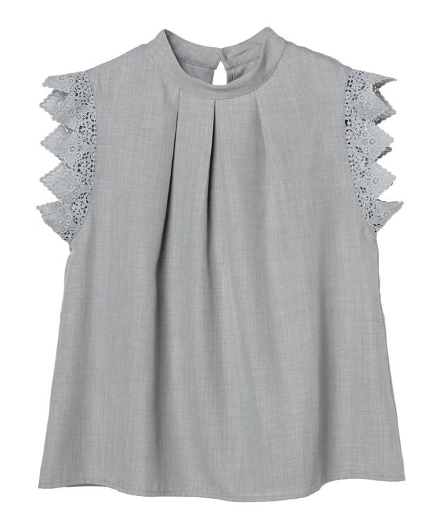 Green Parks ・ＥＬＥＮＣＡＲＥ　ＤＵＥ　リネンライクレースブラウス Gray